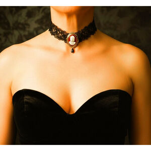 Victorian-Inspired Cameo Lace, Velvet Choker Necklace